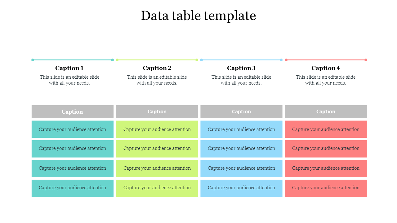 Data table template